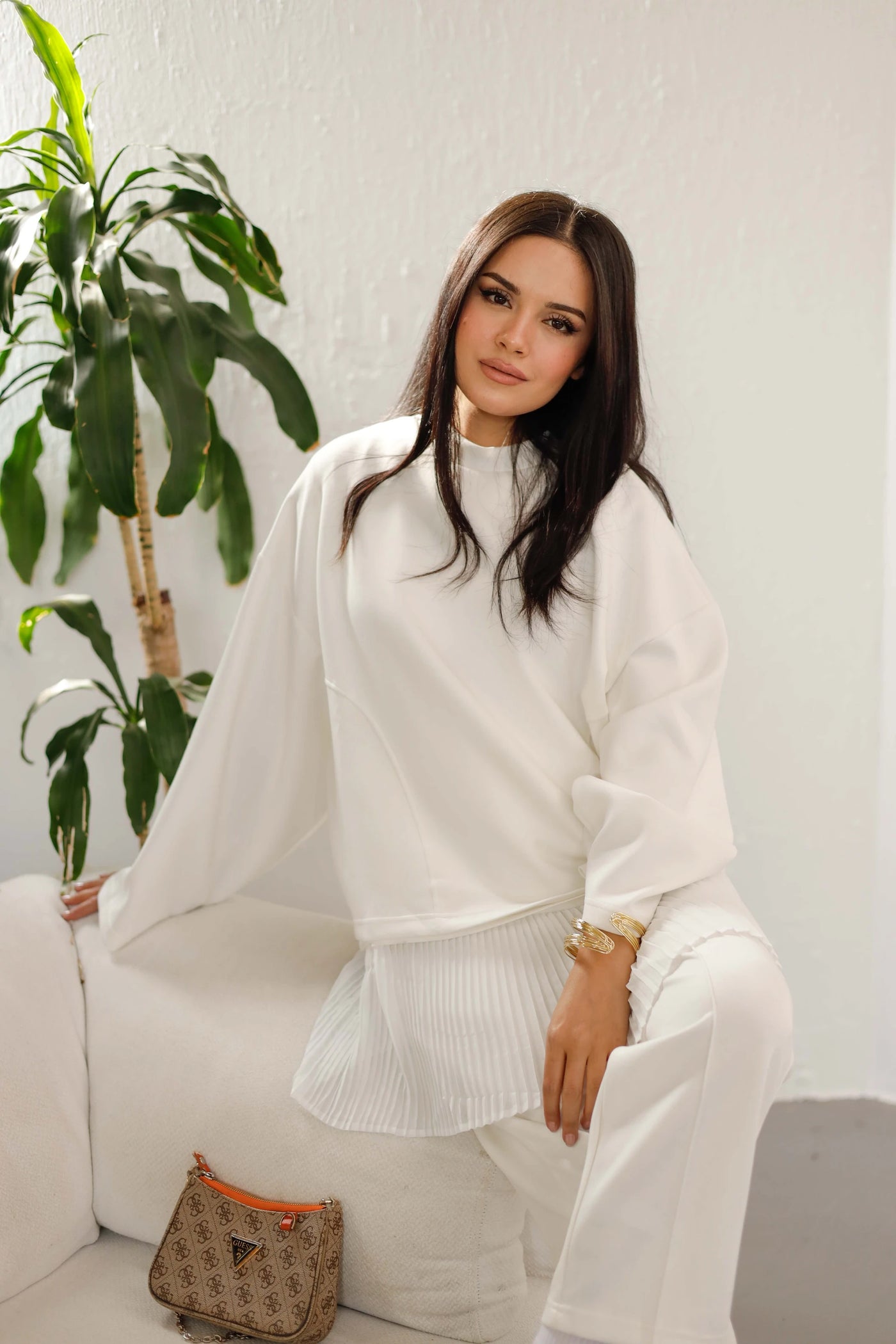 Fara Sweat Pantolon Takım - Beyaz