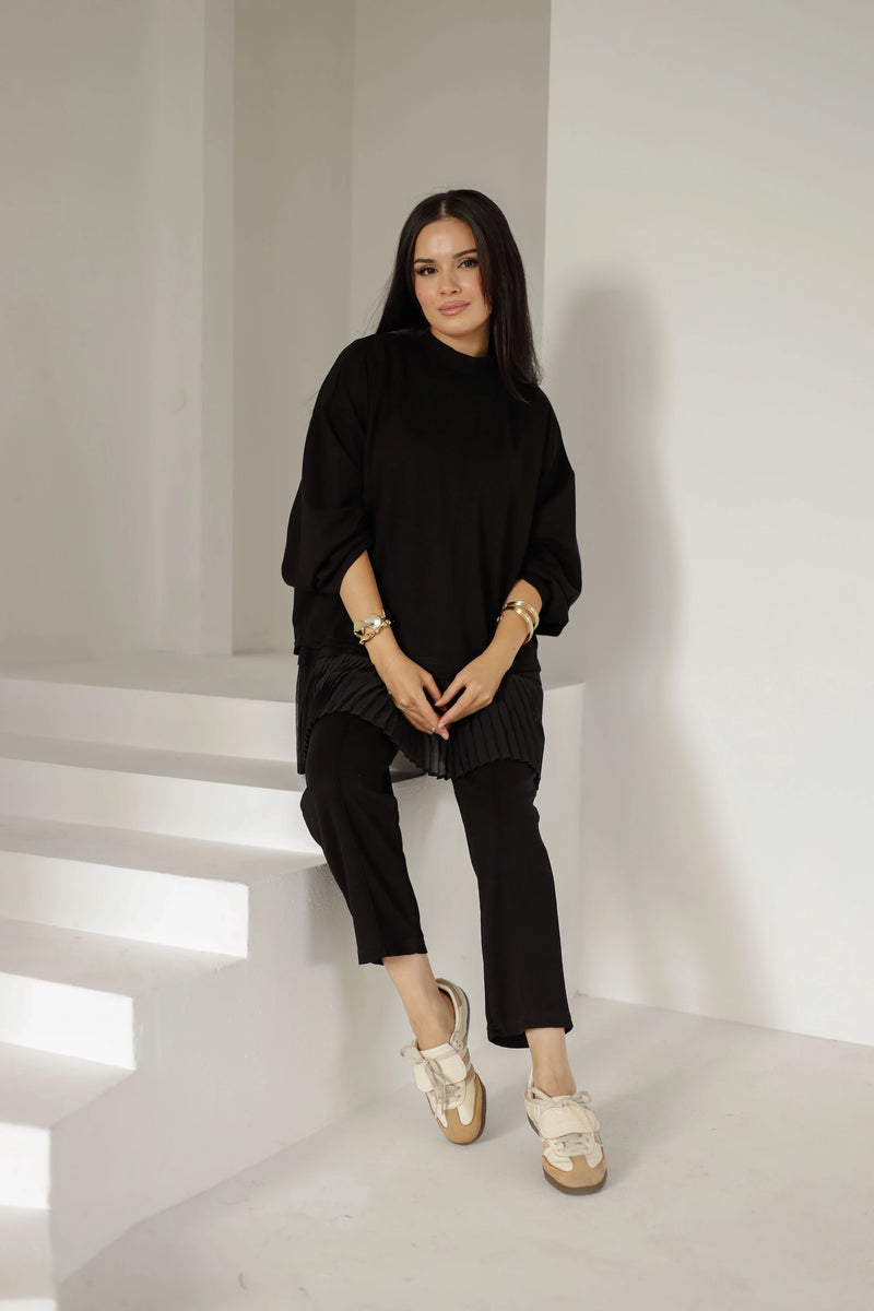 Fara Sweat Pantolon Takım - Siyah