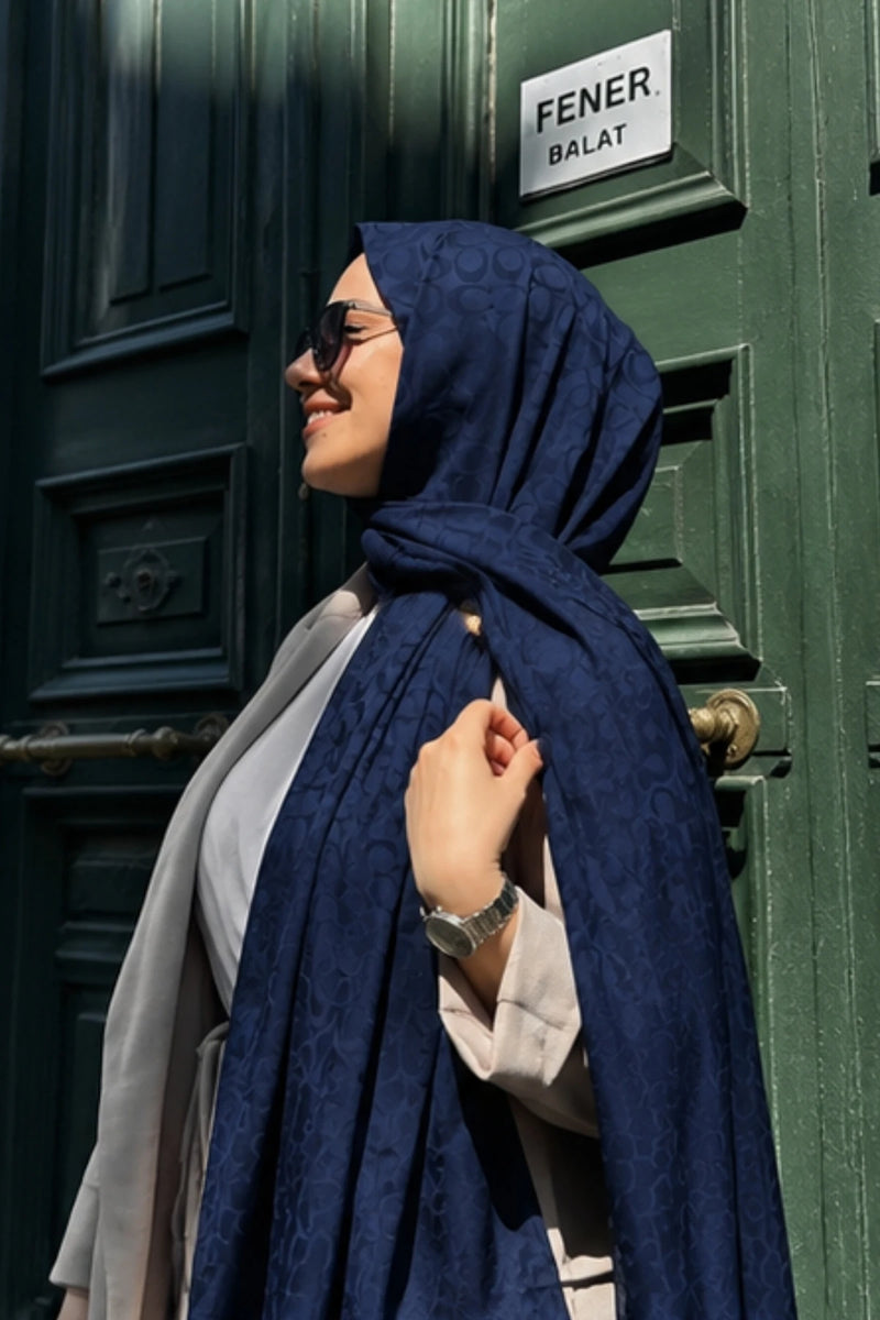 Elegant Line Şal - Lacivert