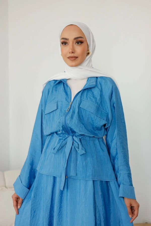 Aqua Bluz Etek Takım - Mavi