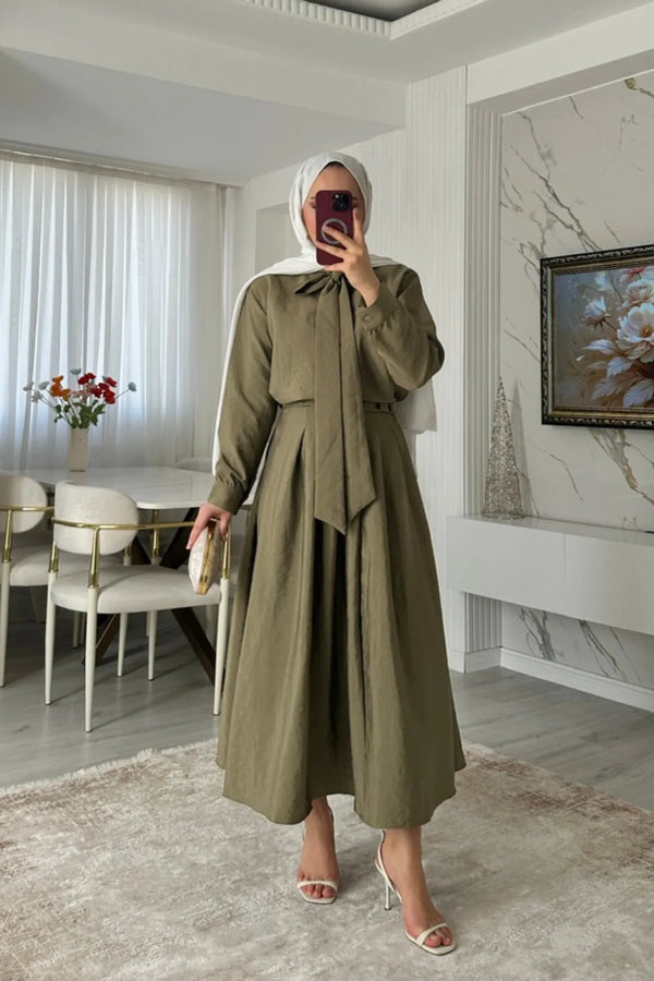 Hafsa Bluz Etek Takım - Haki