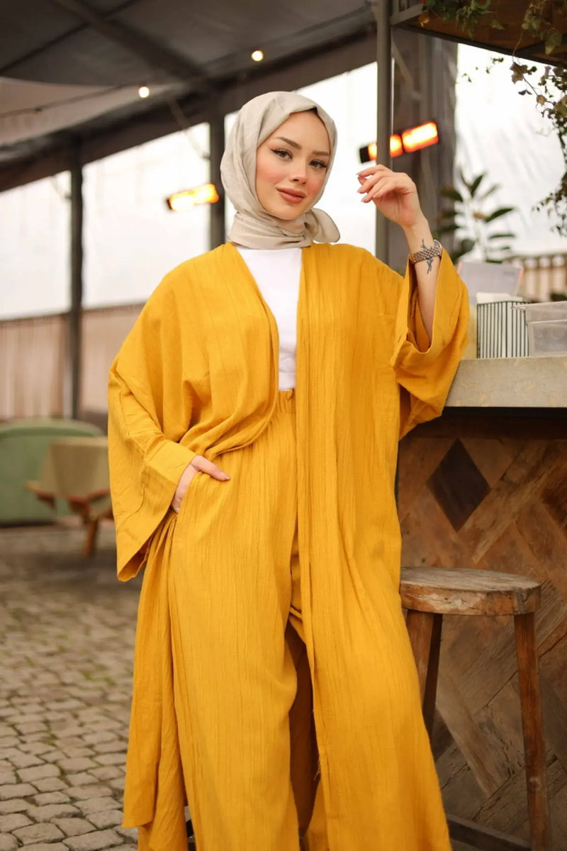 Ahsen Kimono Takım - Hardal