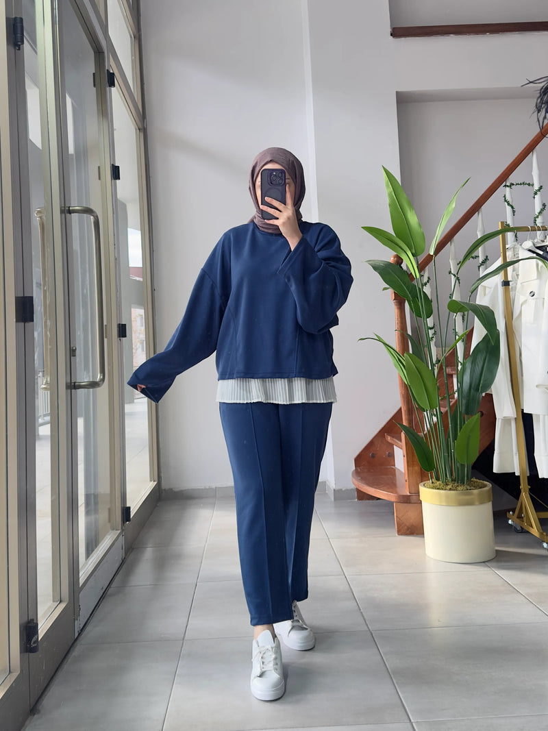 Fara Sweat Pantolon Takım - Mavi