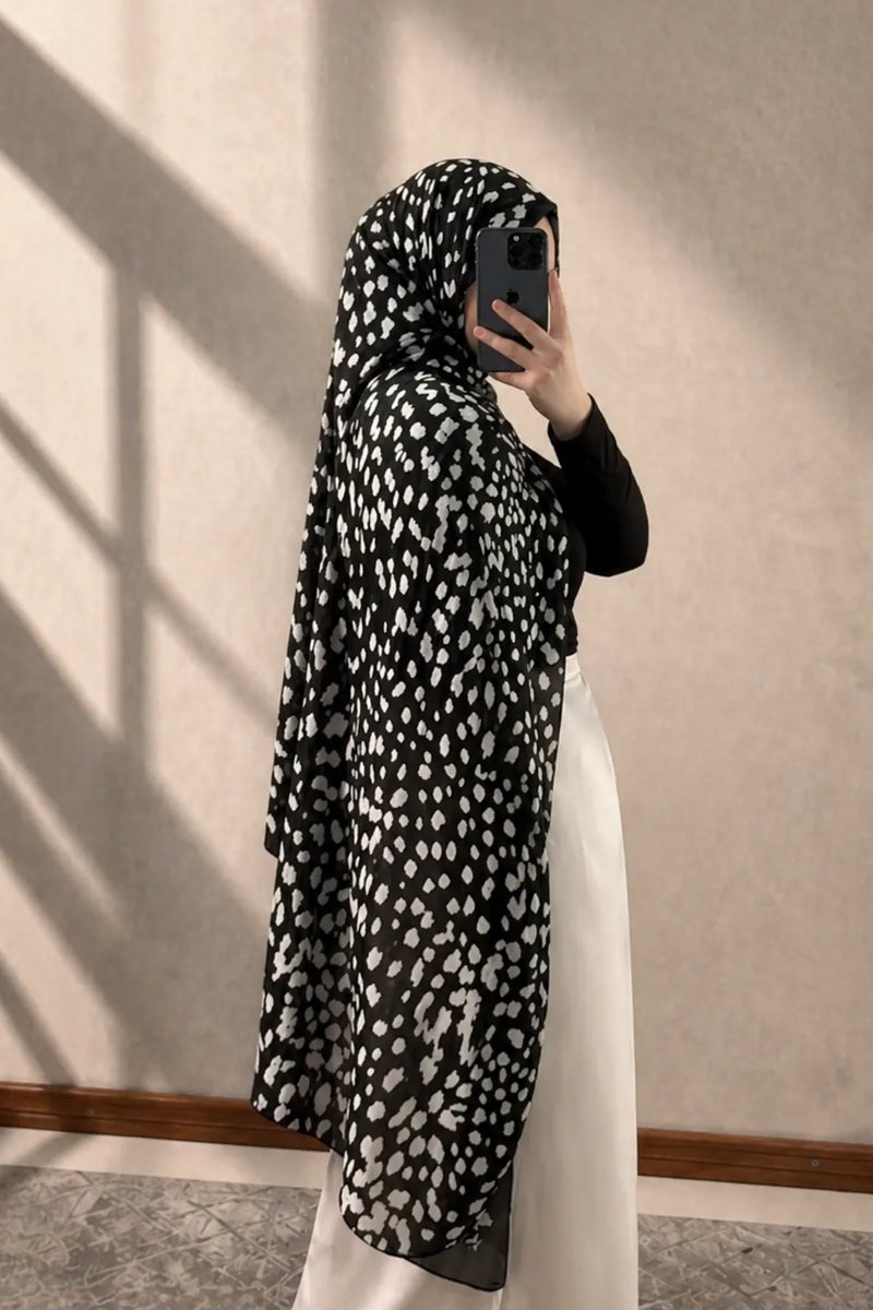 Bambi Pamuklu Şal - Siyah