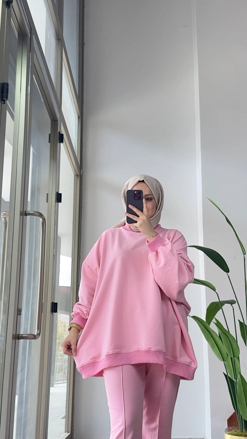 Sweat Pantolon Takım - Pembe