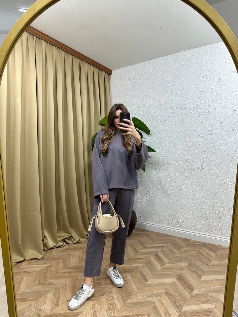 Fara Sweat Pantolon Takım - Gri