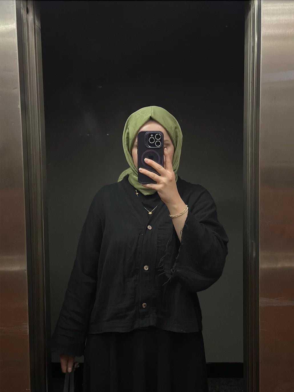 Keten Düğmeli Ceket - Siyah