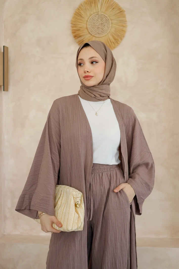 Ahsen Kimono Takım - Vizon