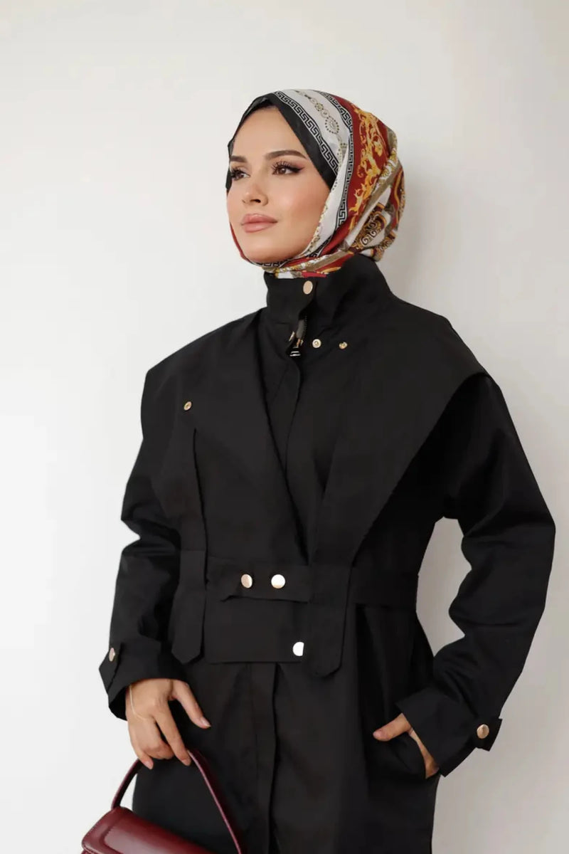 Retro Desen Soft Şal - Bordo
