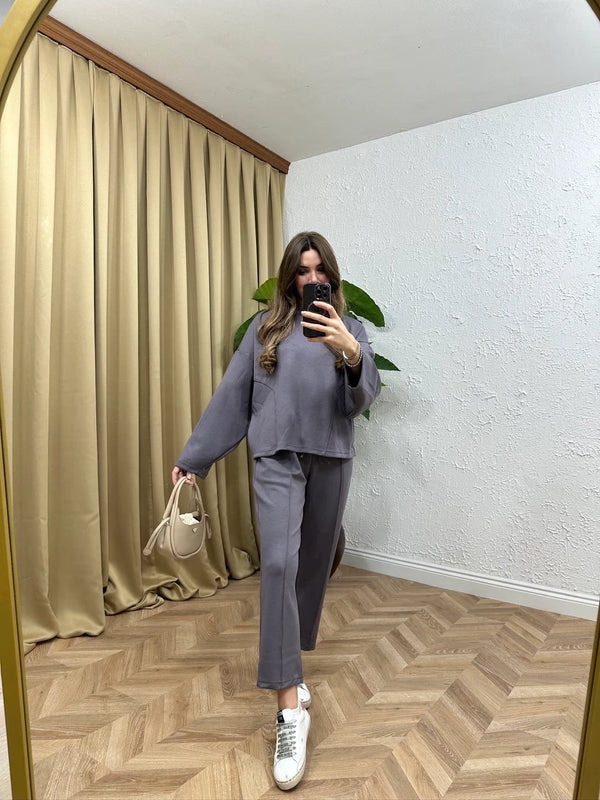 Fara Sweat Pantolon Takım - Gri