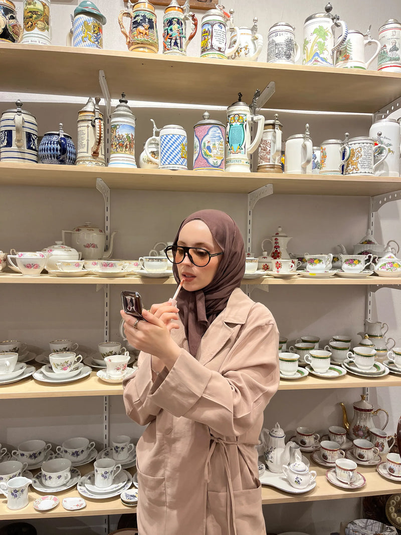 Cepli Bağlamalı Tunik Pantolon Takım - Bej