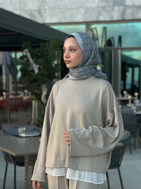 Fara Sweat Pantolon Takım - Bej