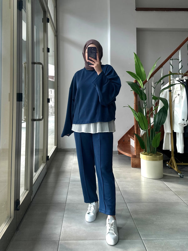 Fara Sweat Pantolon Takım - Mavi