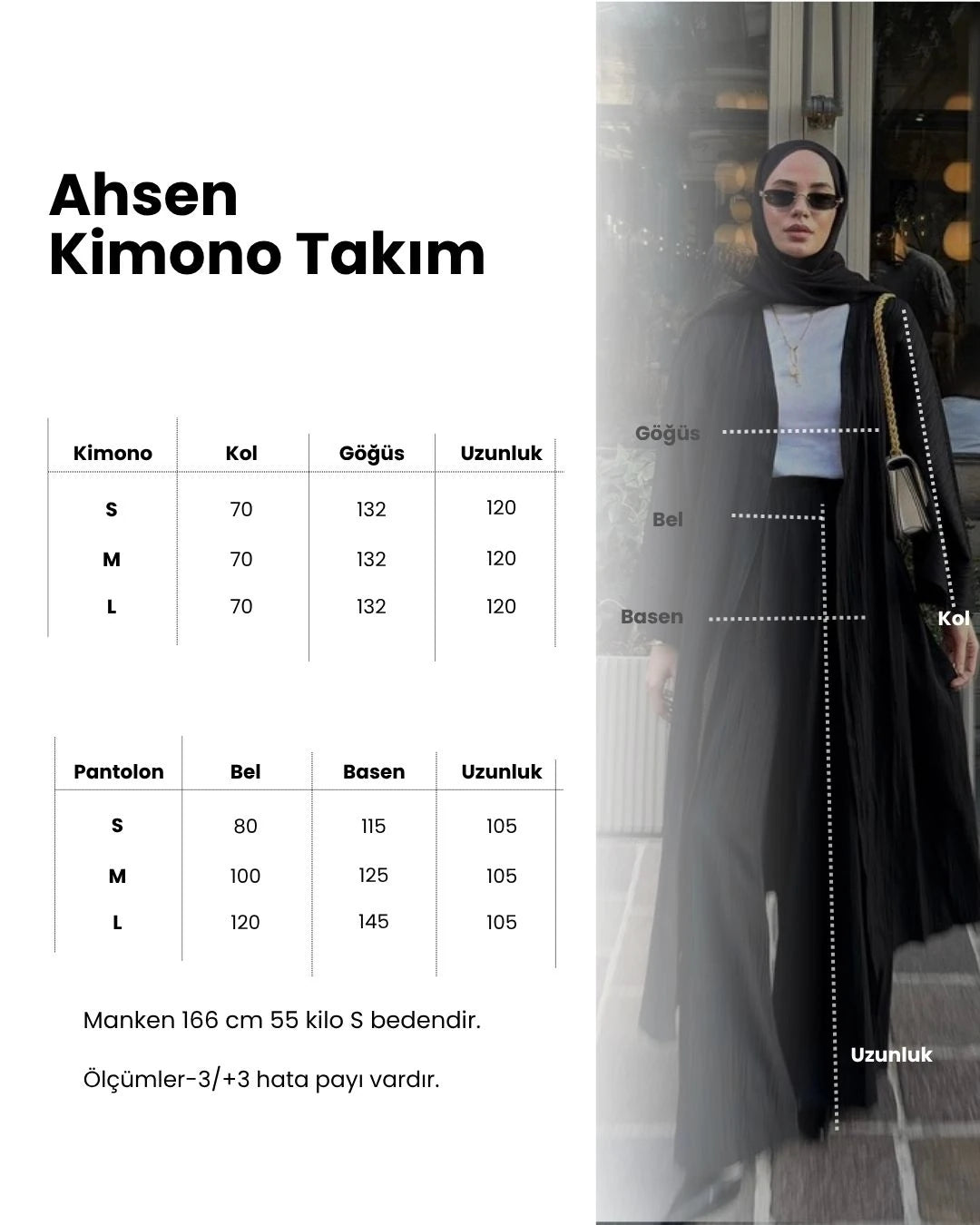 Ahsen Kimono Takım - Siyah