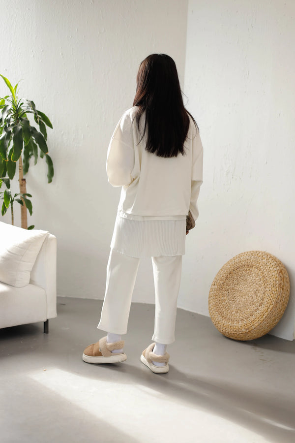 Fara Sweat Pantolon Takım - Beyaz