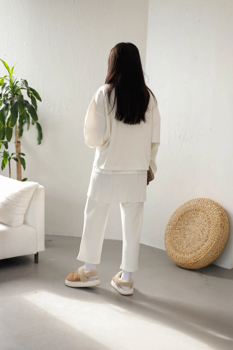 Fara Sweat Pantolon Takım - Beyaz