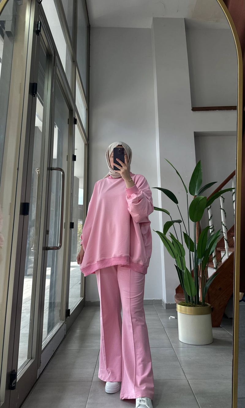 Sweat Pantolon Takım - Pembe