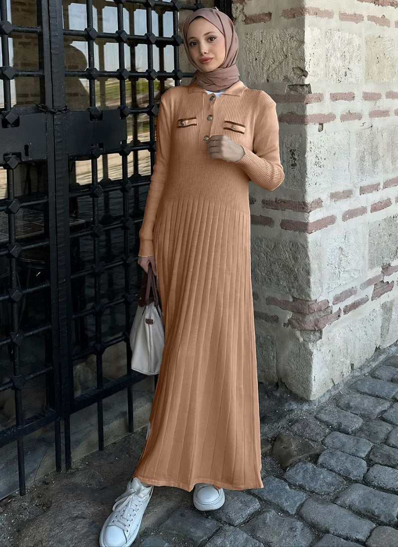 Gize Triko Elbise - Vizon