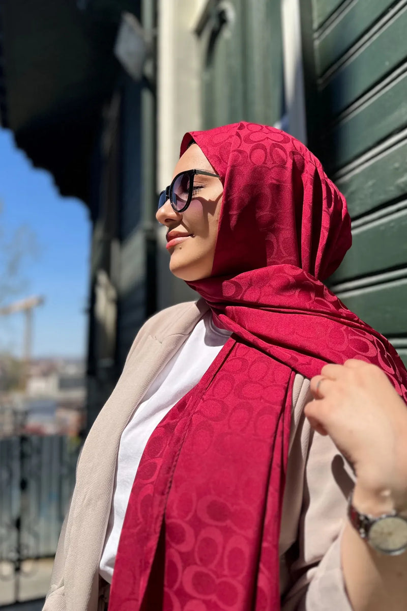 Elegant Line Şal - Kırmızı