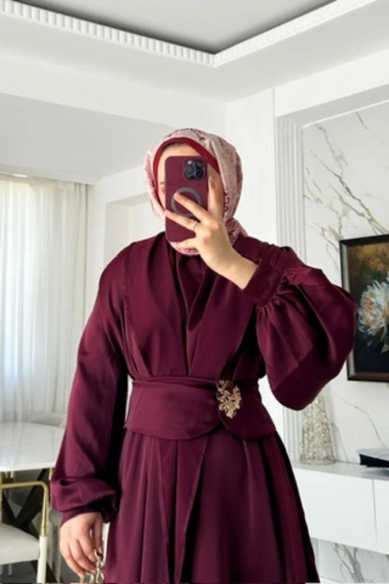 Maysa Abaya Set - Bordo