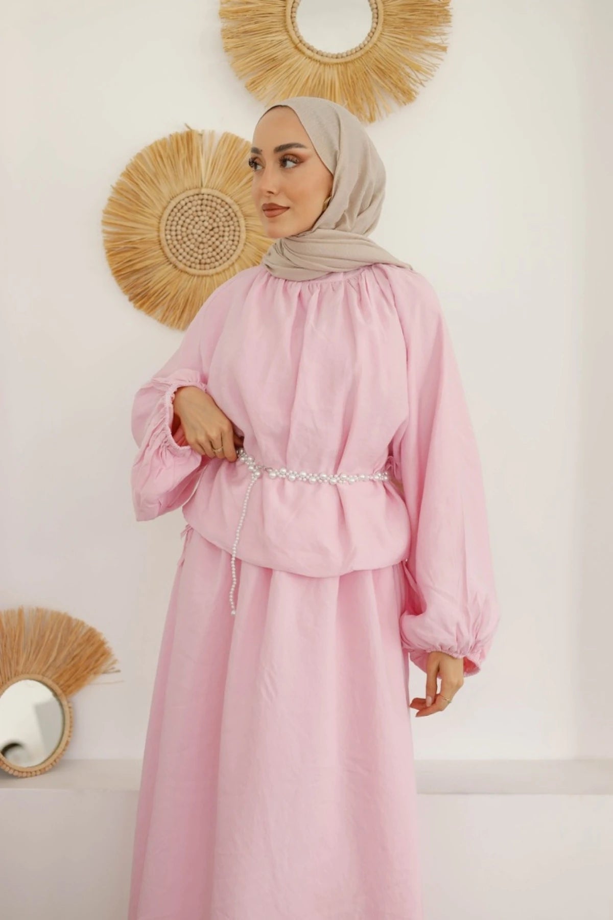 Dream Soft Bluz Etek Takım - Pembe