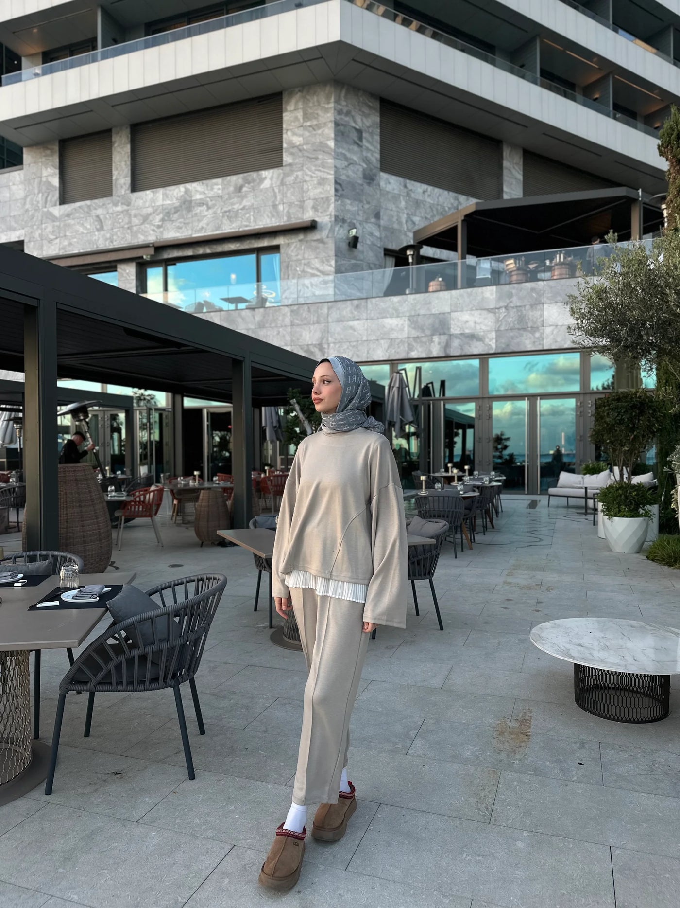 Fara Sweat Pantolon Takım - Bej