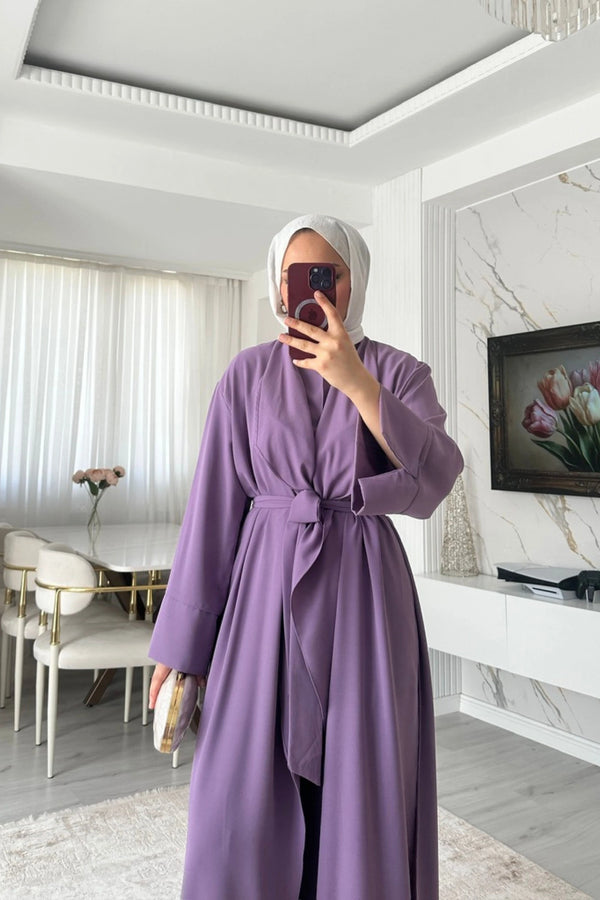Noir 3'lü Abaya Set - Lavanta