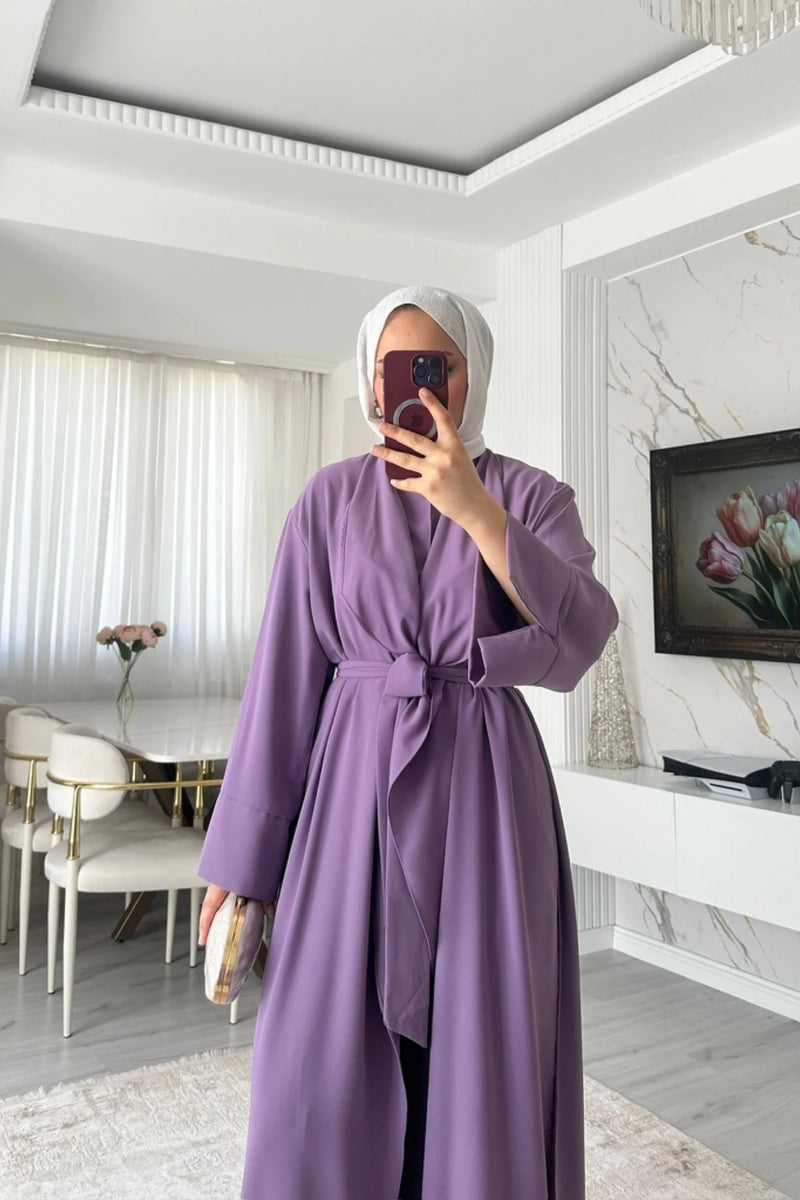 Noir 3'lü Abaya Set - Lavanta