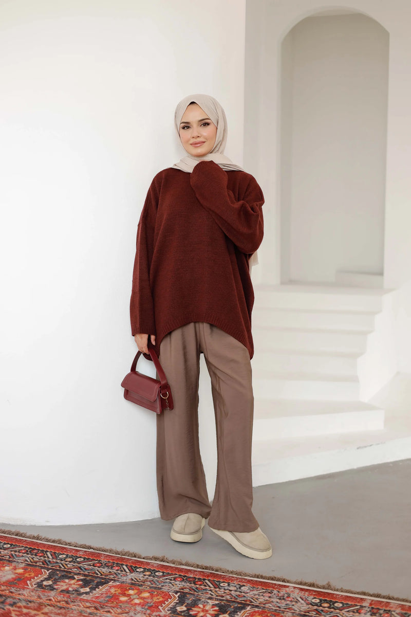 Hazel Triko Kazak - Bordo