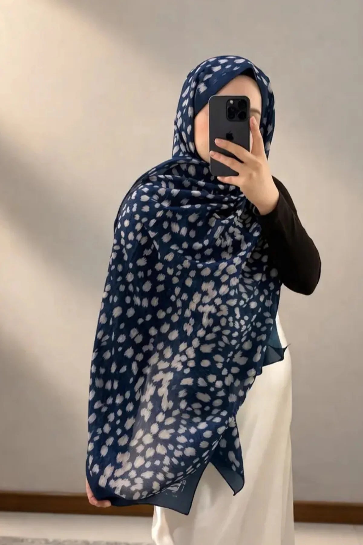 Bambi Pamuklu Şal - Lacivert