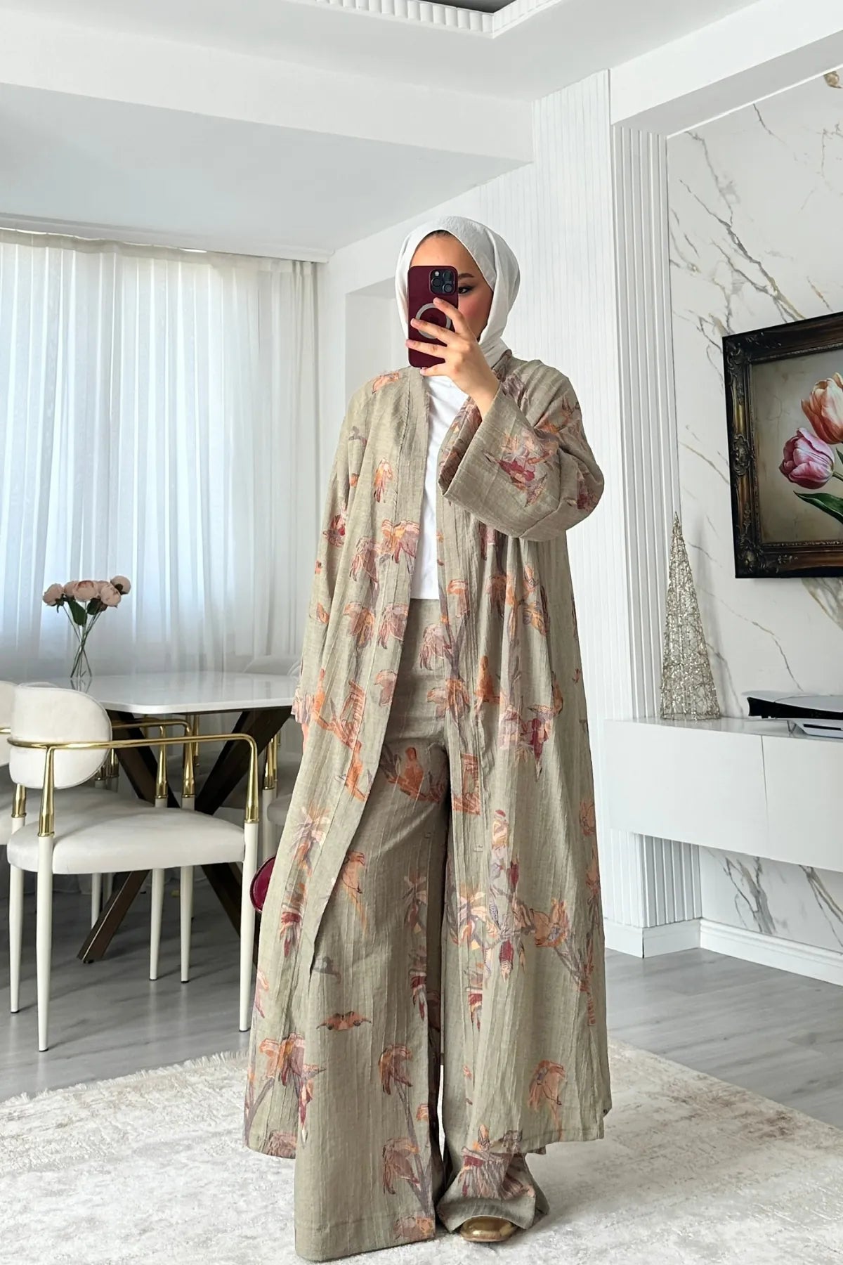 Bahar İkili Kimono Takım - Yeşil