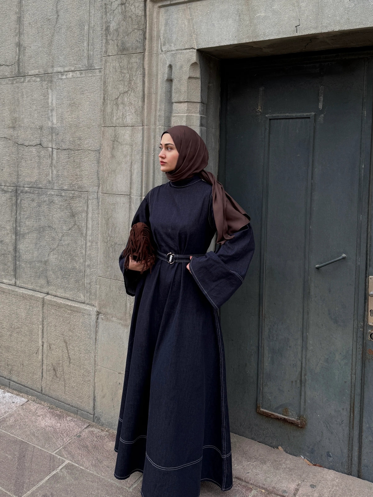 Çan Model Denim Elbise - Lacivert