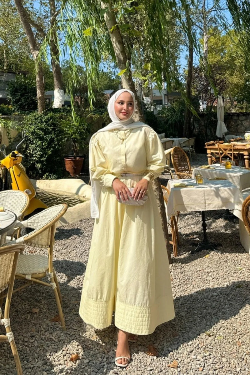 Gina Gömlek Etek Takım - Sarı