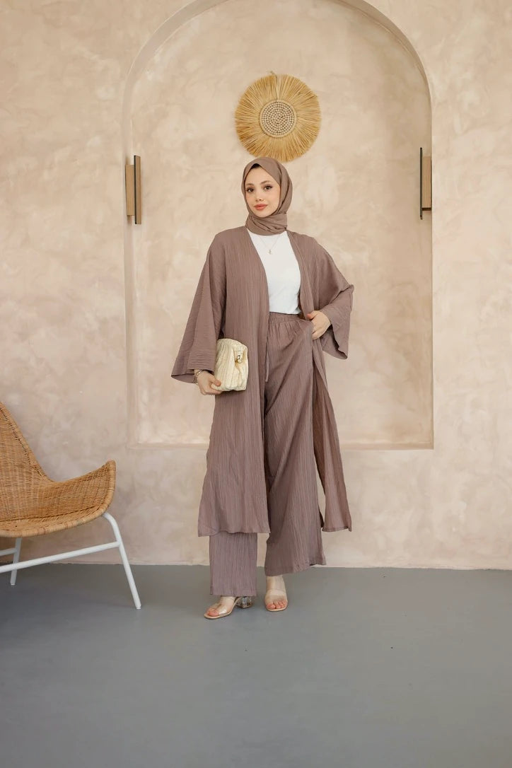 Ahsen Kimono Takım - Vizon