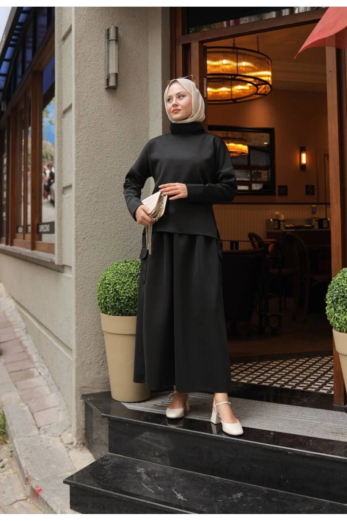 Bella Skuba Etek Bluz Takım - Siyah