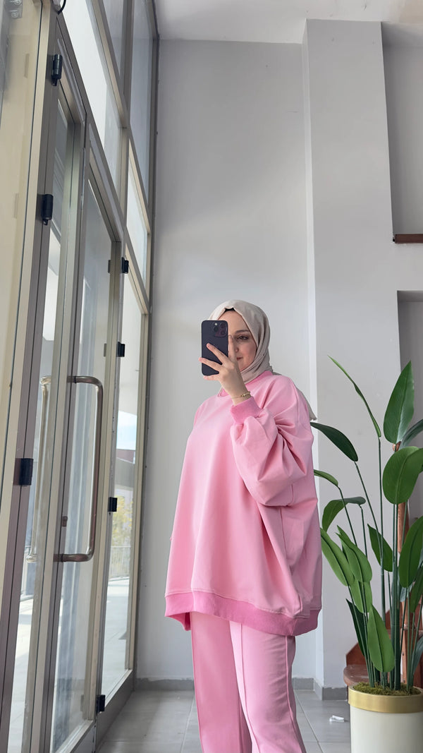 Sweat Pantolon Takım - Pembe