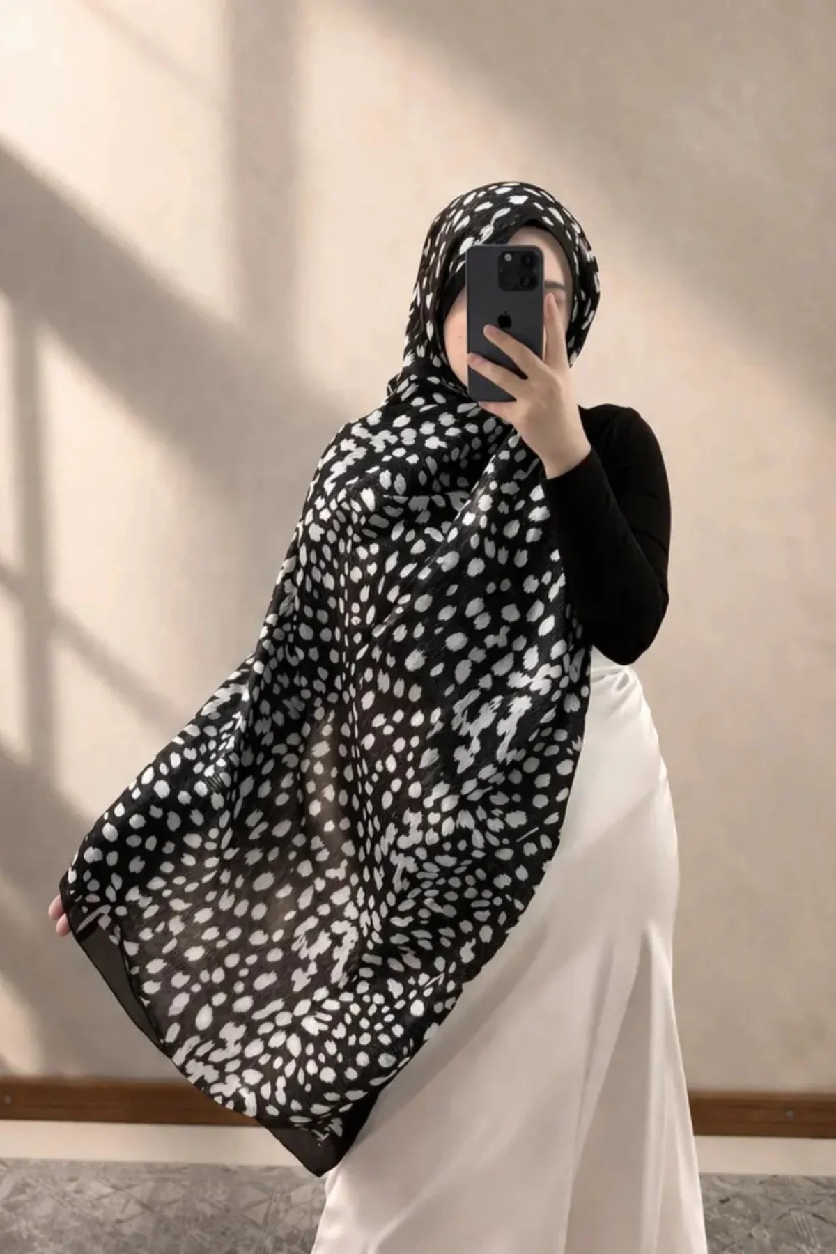 Bambi Pamuklu Şal - Siyah