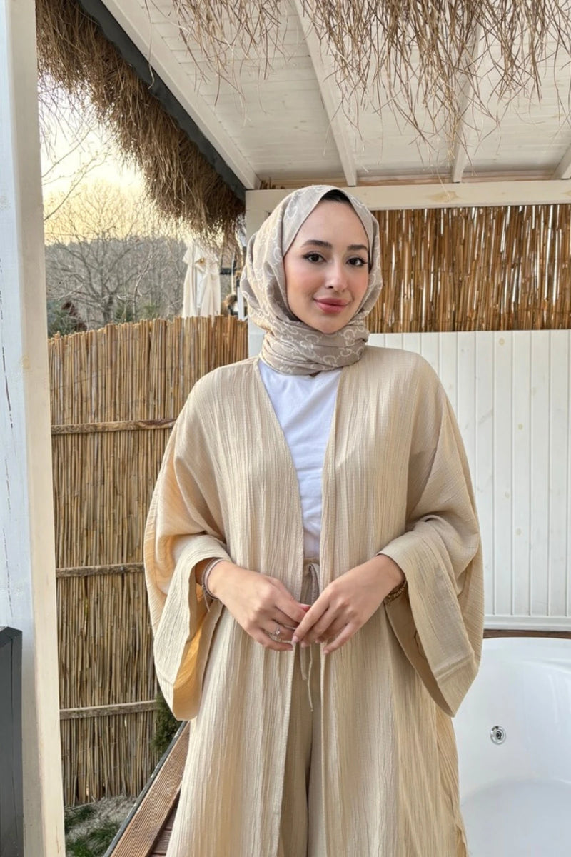 Ahsen Kimono Takım - Krem