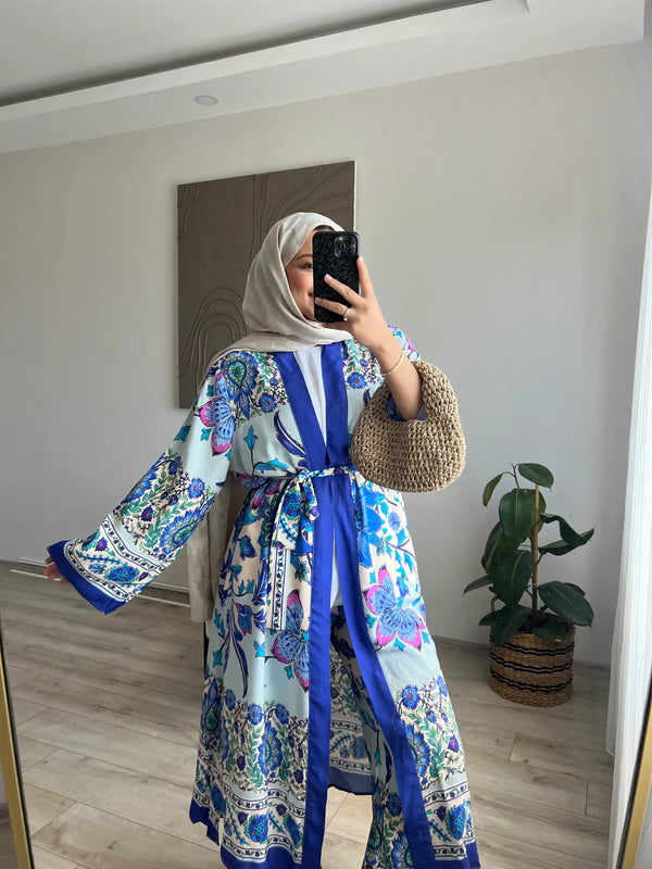 Zara Viskon Kimono Takım - Çok Renkli