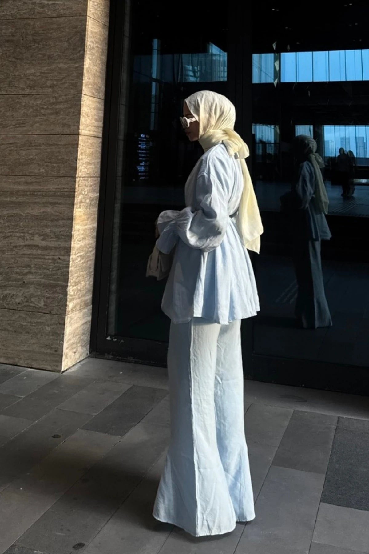 Hande Tunik Pantolon Takım - Bebe Mavisi