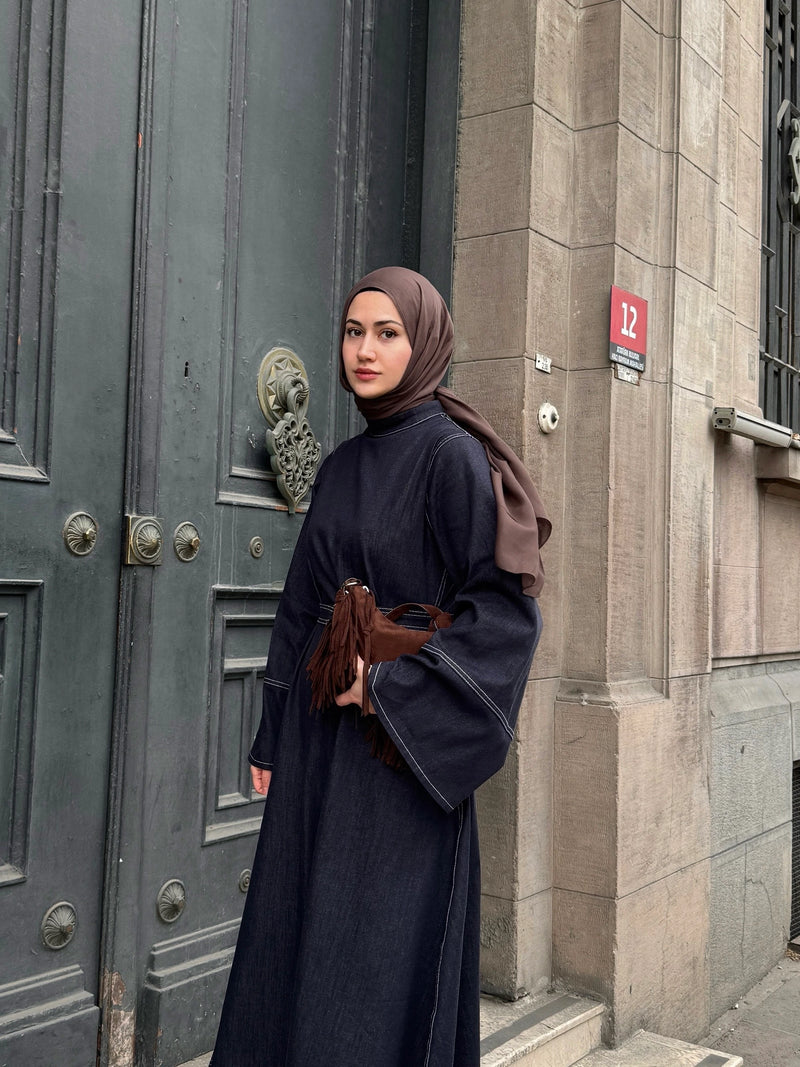 Çan Model Denim Elbise - Lacivert