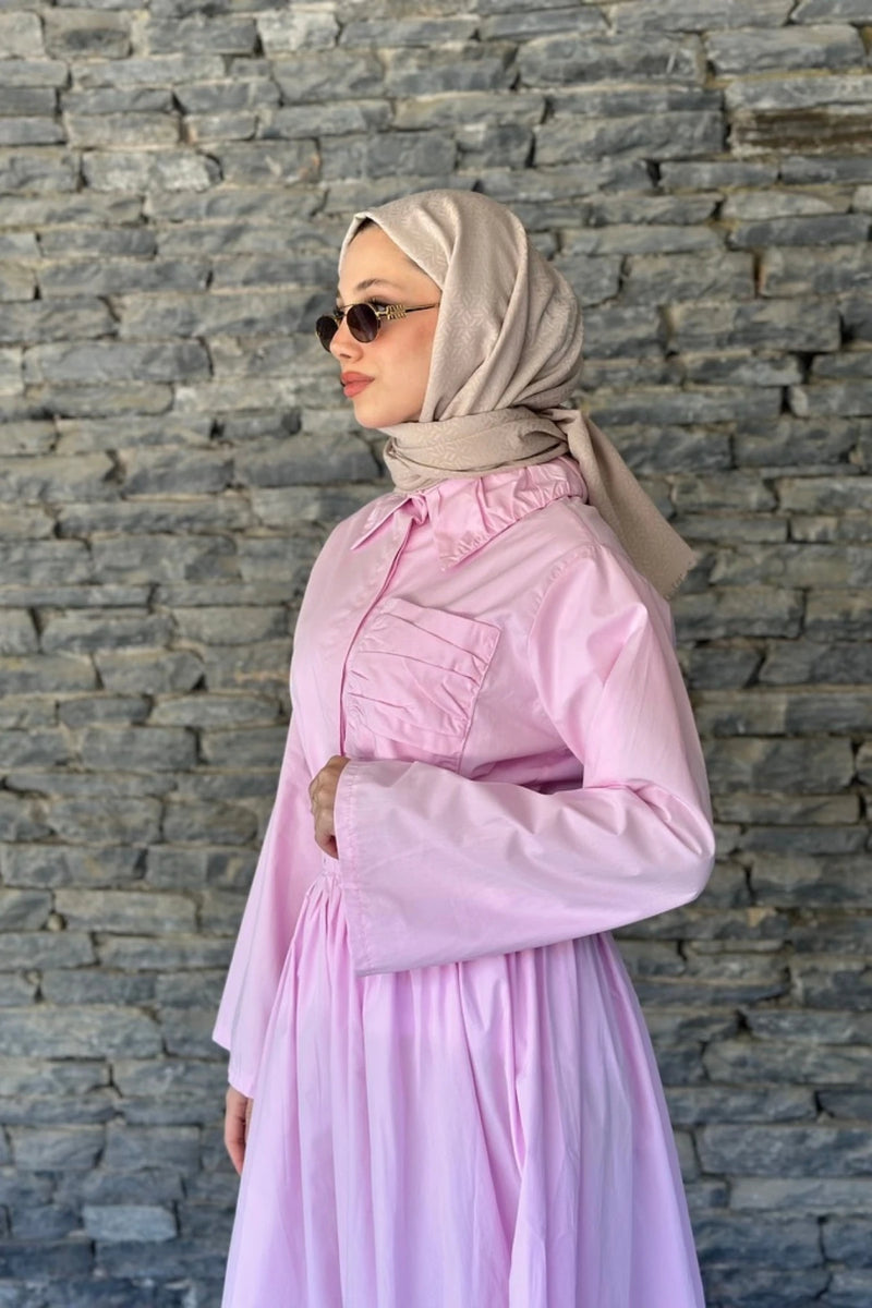 Seren Gömlek Etek Takım - Pembe