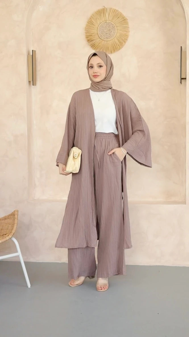 Ahsen Kimono Takım - Vizon